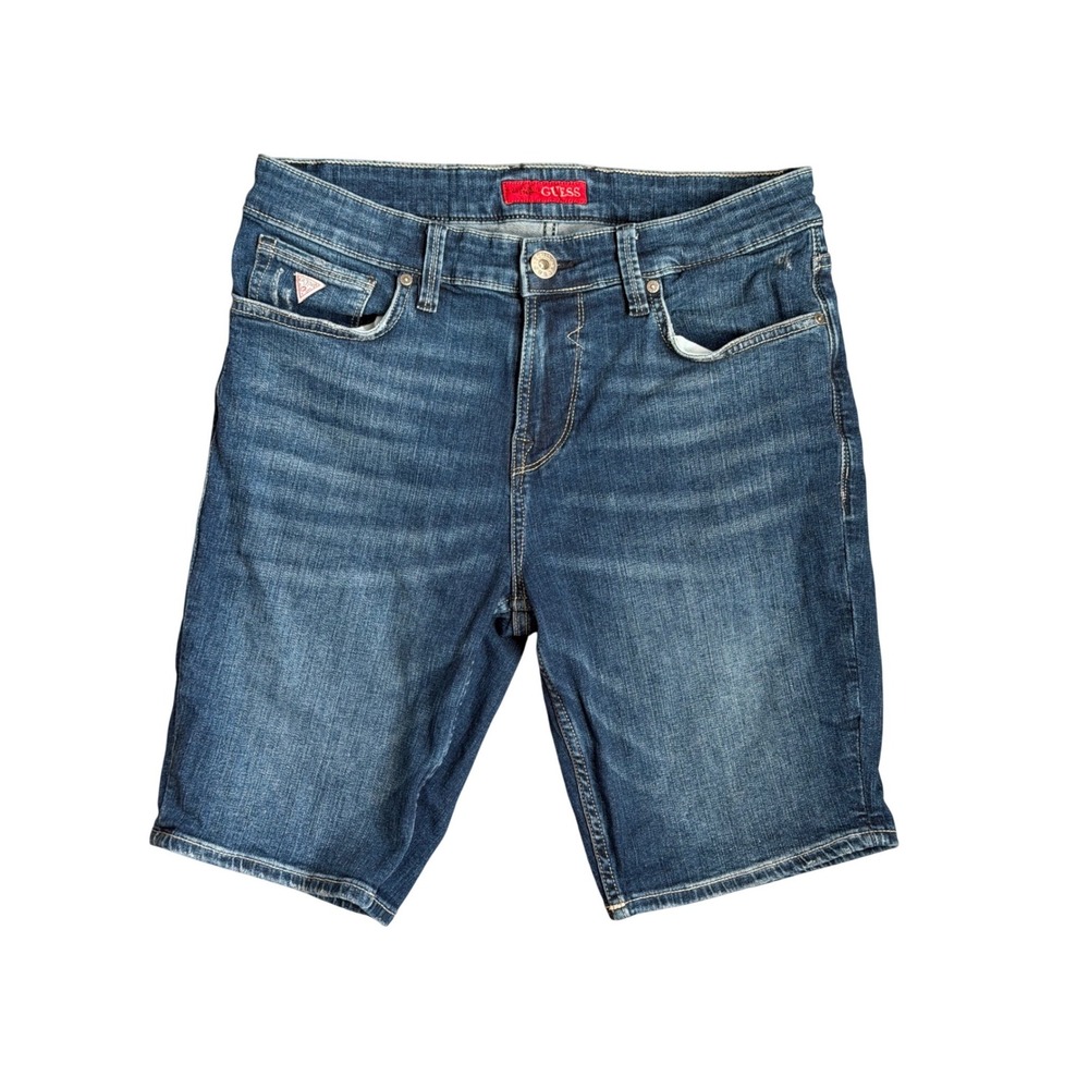 Guess Denim Shorts‎ Mens 30 Blue Medium Wash Slim Stretch T4GJ39 D58Y0
